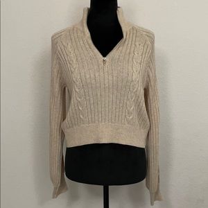Song of Style cable knit half zip